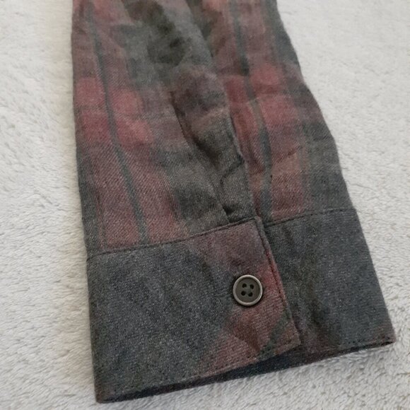 Anthropologie Cloth & Stone Women's Size S Gray Plaid Long Sleeve Shirt Dress - Picture 9 of 14